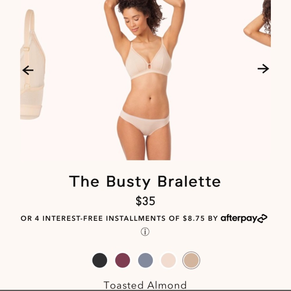 Lively busty bralette in toasted almond in size 1